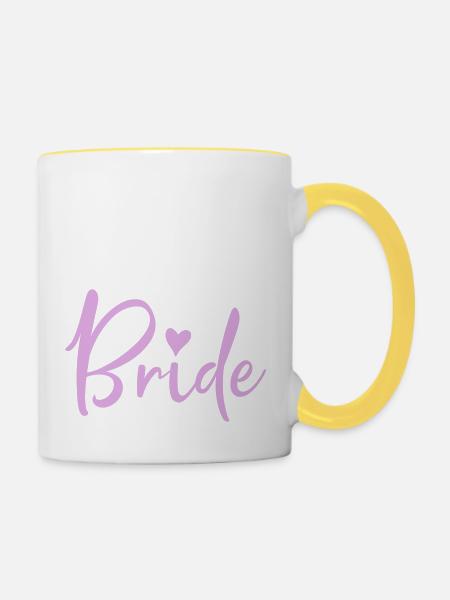 bride - Tasse zweifarbig - Weiß/Gelb