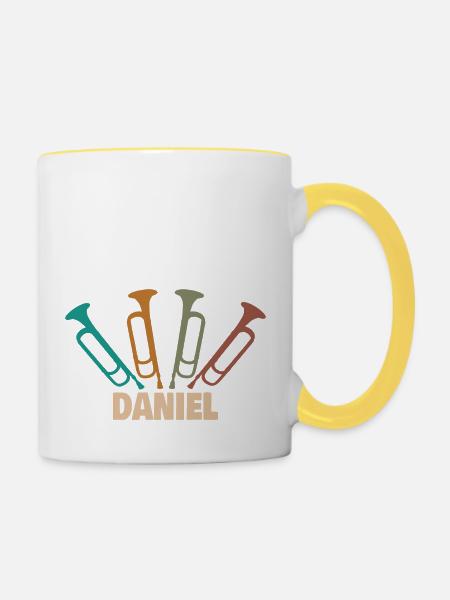 Daniel - Tasse zweifarbig - Weiß/Gelb