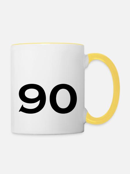 90 - Tasse zweifarbig - Weiß/Gelb