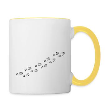 Footprints - Contrasting Mug - white/yellow - Right