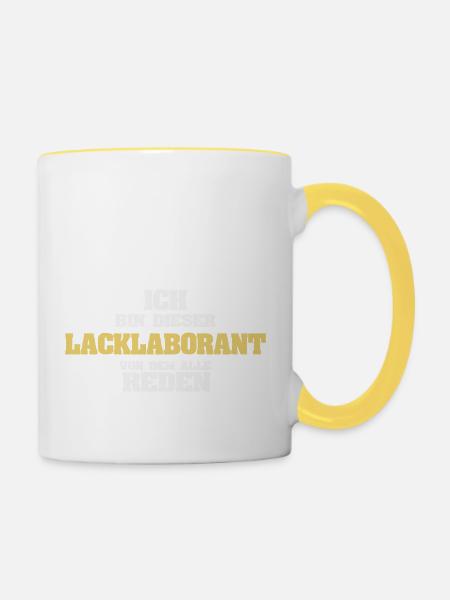 Beruf Lacklaborant - Tasse zweifarbig - Weiß/Gelb