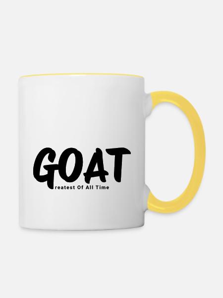 GOAT – Der Größte aller Zeiten - Tasse zweifarbig - Weiß/Gelb
