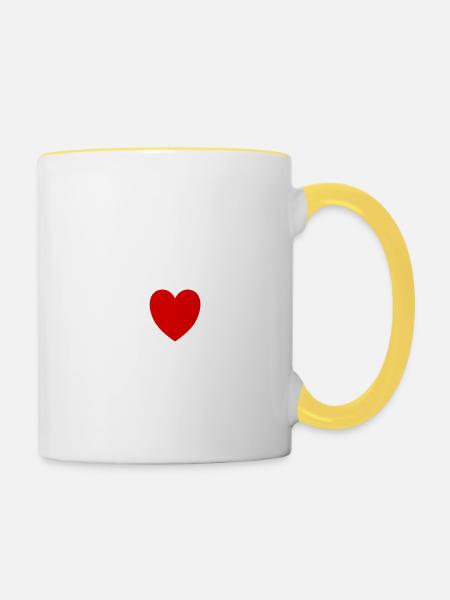 Ich liebe Fußball - Tasse zweifarbig - Weiß/Gelb