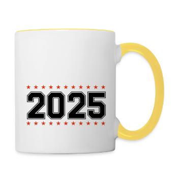 2025 - Tasse zweifarbig - Weiß/Gelb - Rechts
