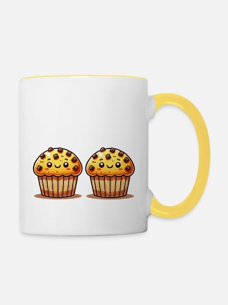 muffin 2 - Tasse zweifarbig - Weiß/Gelb