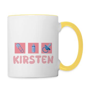 Pacifier Kirsten - Contrasting Mug - white/yellow - Right