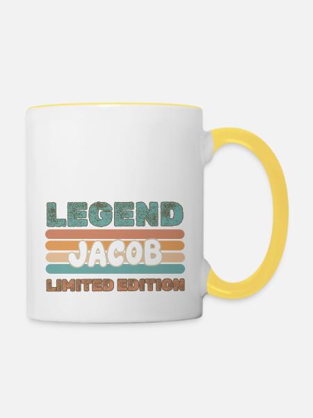 Jacob als Vorname - Tasse zweifarbig - Weiß/Gelb