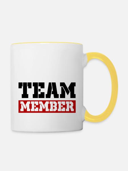 Team Mitglied - Tasse zweifarbig - Weiß/Gelb