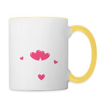 Peace and love - Contrasting Mug - white/yellow - Right