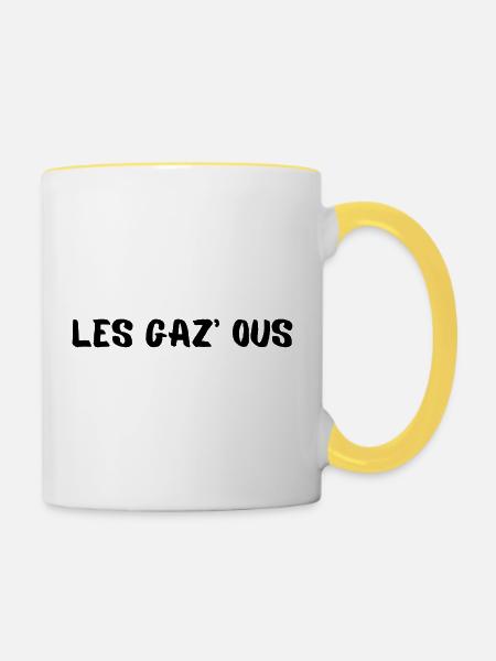 Die Gaz'elles - Tasse zweifarbig - Weiß/Gelb