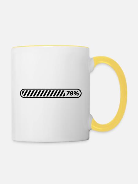 Loading… 78 % - Tasse zweifarbig - Weiß/Gelb