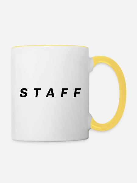 Staff - Tasse zweifarbig - Weiß/Gelb