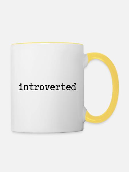 introvertiert - Tasse zweifarbig - Weiß/Gelb