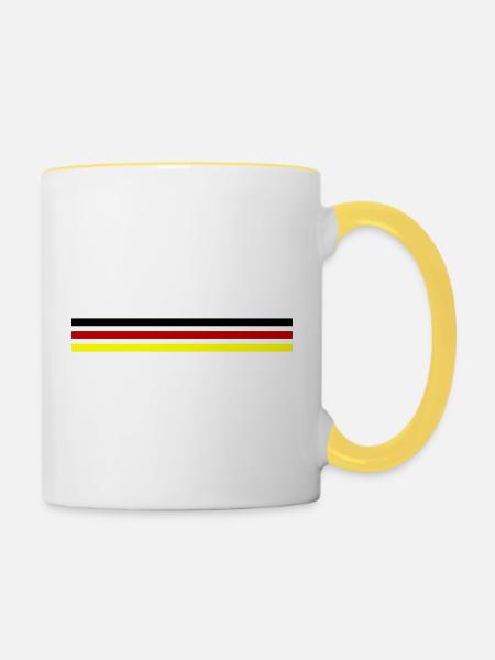 Deutschland Fahne - Tasse zweifarbig - Weiß/Gelb