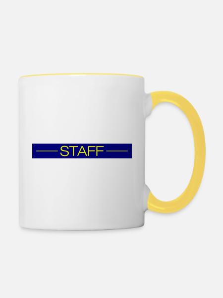 Staff - Tasse zweifarbig - Weiß/Gelb