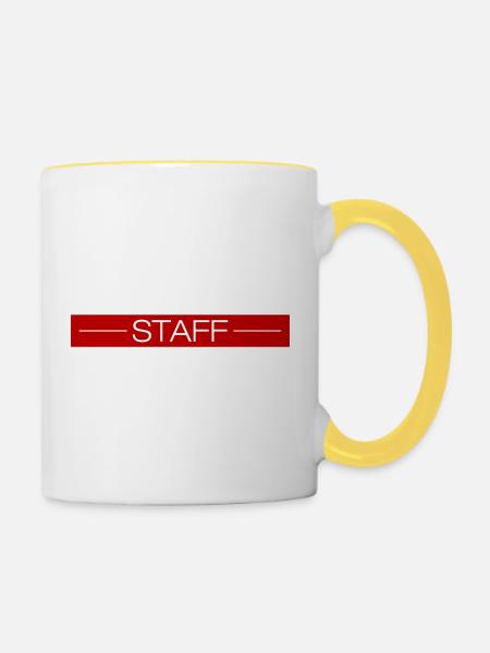 Staff - Tasse zweifarbig - Weiß/Gelb