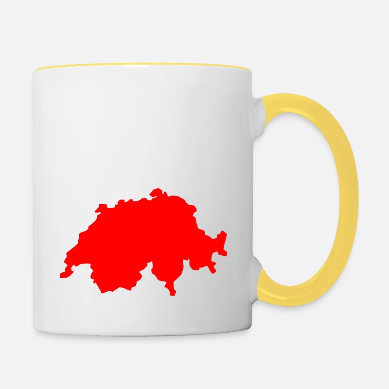 suisse - Mug contrasté - blanc/jaune