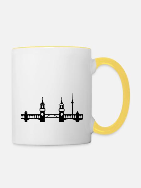 Berlin - Tasse zweifarbig - Weiß/Gelb