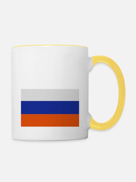 Russische Flagge - Tasse zweifarbig - Weiß/Gelb