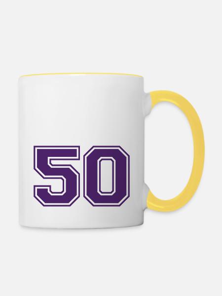 50 - Tasse zweifarbig - Weiß/Gelb
