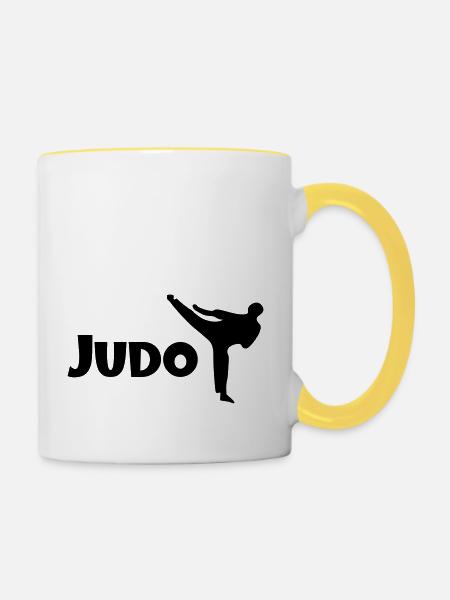 judo - Tasse zweifarbig - Weiß/Gelb