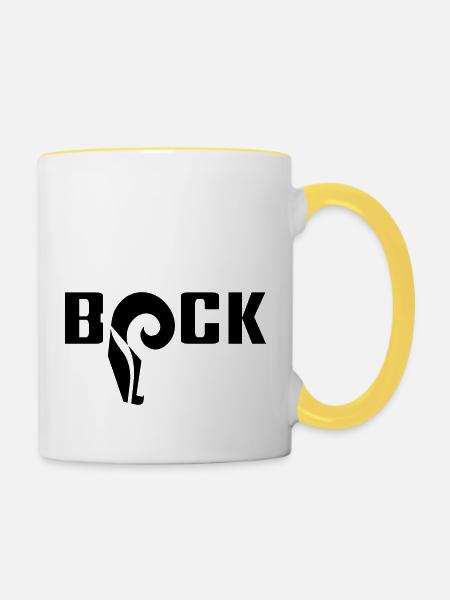 bock - Tasse zweifarbig - Weiß/Gelb