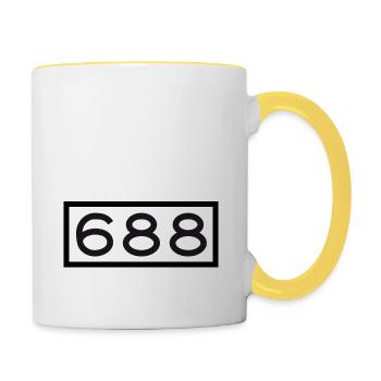 RK-688-Köln weiss - Tasse zweifarbig - Weiß/Gelb - Rechts