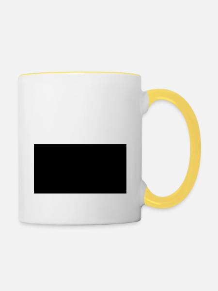 rechteck - Tasse zweifarbig - Weiß/Gelb