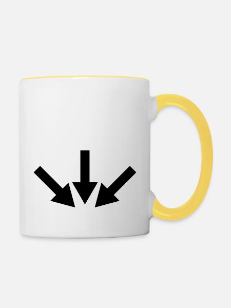 pfeile - Tasse zweifarbig - Weiß/Gelb