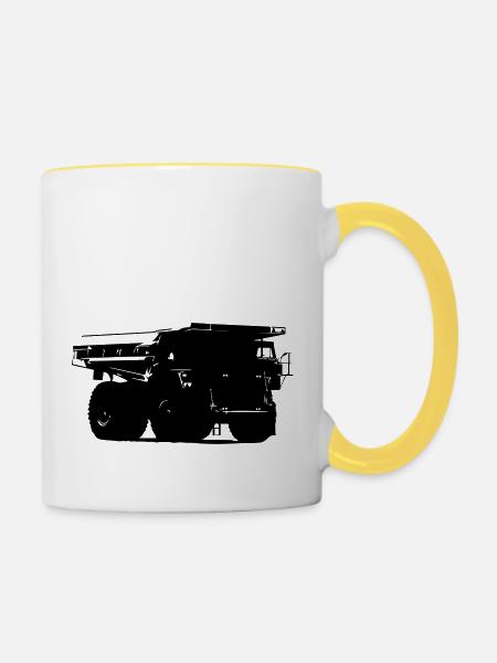 Muldenkipper - Tasse zweifarbig - Weiß/Gelb
