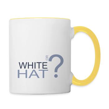 Black or White hat? - Mug contrasté - blanc/jaune - Droite
