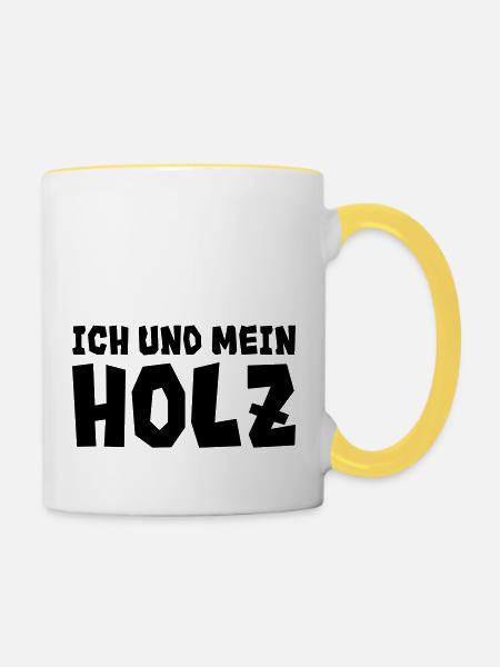 ich und mein - Tasse zweifarbig - Weiß/Gelb