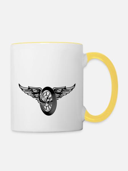 Wheels Of Fire - Tasse zweifarbig - Weiß/Gelb