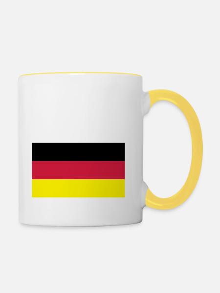 deutschlandflagge - Tasse zweifarbig - Weiß/Gelb