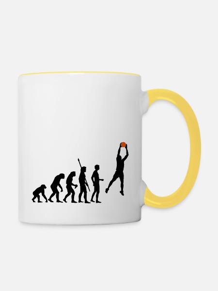 evolution_basketball_072011_a_2c - Tasse zweifarbig - Weiß/Gelb