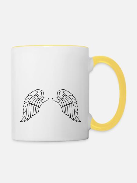 Tragflächen - Tasse zweifarbig - Weiß/Gelb