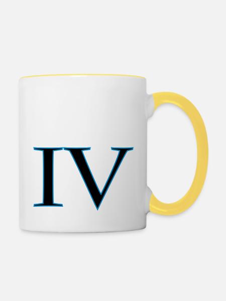 roman4 - Tasse zweifarbig - Weiß/Gelb