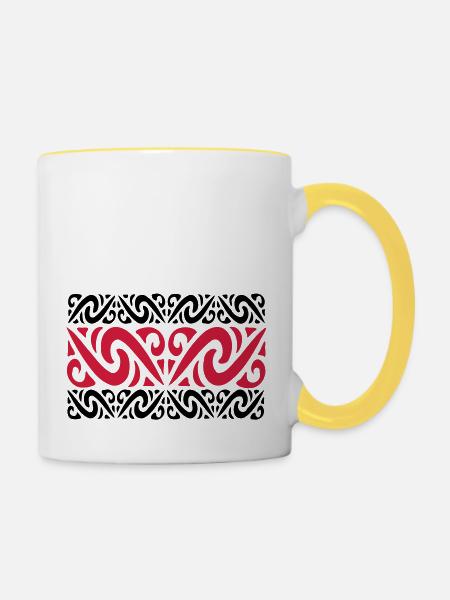 tattoos - Tasse zweifarbig - Weiß/Gelb