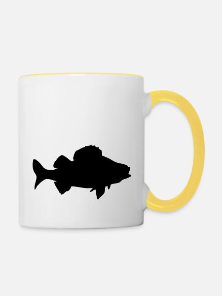 Barsche - Tasse zweifarbig - Weiß/Gelb