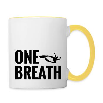 One Breath Freedive Apnea - Tasse zweifarbig - Weiß/Gelb - Rechts
