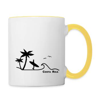 Costa Rica. - Tasse zweifarbig - Weiß/Gelb - Rechts