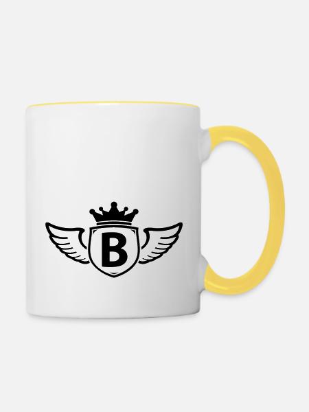 b - Tasse zweifarbig - Weiß/Gelb