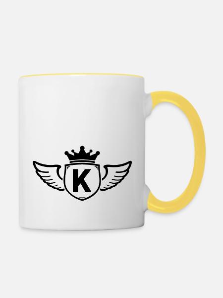 k - Tasse zweifarbig - Weiß/Gelb