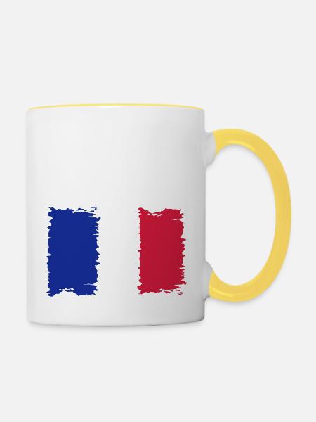 Frankreich - Tasse zweifarbig - Weiß/Gelb