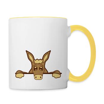 wall wall half text field area write small - Contrasting Mug - white/yellow - Right
