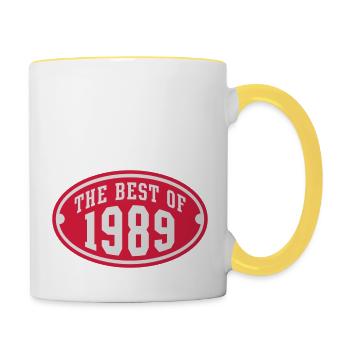 LE MEILLEUR DE 1989 2C anniversaire Anniversaire - Mug contrasté - blanc/jaune - Droite