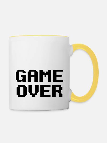 Game Over - Tasse zweifarbig - Weiß/Gelb