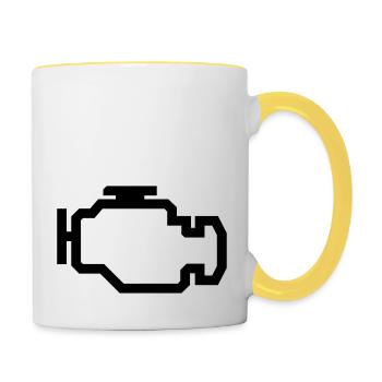 Check Engine Light - Contrasting Mug - white/yellow - Right