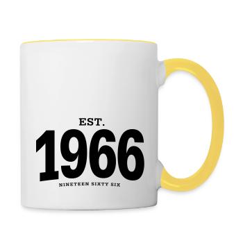 EST. 1966 Nineteen Sixty Six - Tasse zweifarbig - Weiß/Gelb - Rechts