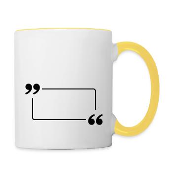 Bulle citation 1 (à personnaliser) - Mug contrasté - blanc/jaune - Droite
